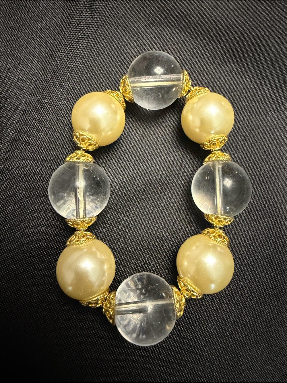 Gold and Clear Bead Bracelet - Women Jewelry
